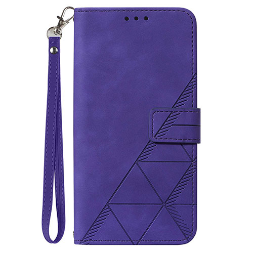 Leather Case Stands Flip Cover Holder Y03B for Samsung Galaxy A21s Purple