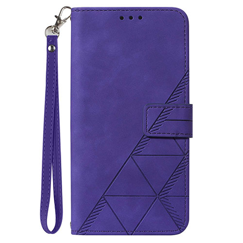 Leather Case Stands Flip Cover Holder Y03B for Samsung Galaxy A24 4G Purple