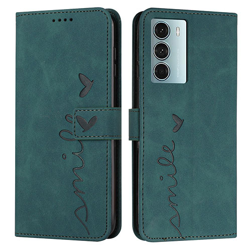 Leather Case Stands Flip Cover Holder Y03X for Motorola Moto Edge S30 5G Green