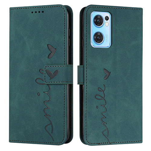 Leather Case Stands Flip Cover Holder Y03X for OnePlus Nord CE 2 5G Green