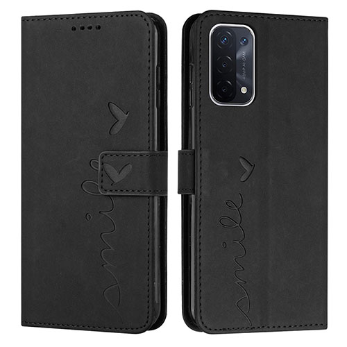 Leather Case Stands Flip Cover Holder Y03X for Oppo A93 5G Black