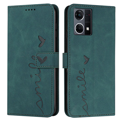 Leather Case Stands Flip Cover Holder Y03X for Oppo F21 Pro 4G Green