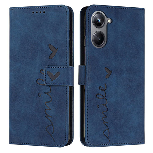 Leather Case Stands Flip Cover Holder Y03X for Realme 10 4G Blue