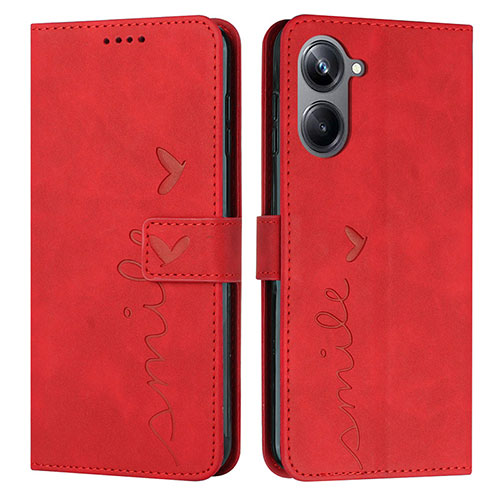 Leather Case Stands Flip Cover Holder Y03X for Realme 10 4G Red