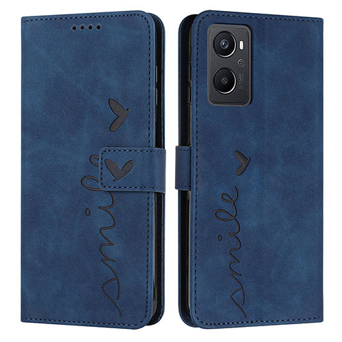 Leather Case Stands Flip Cover Holder Y03X for Realme 9i 4G Blue