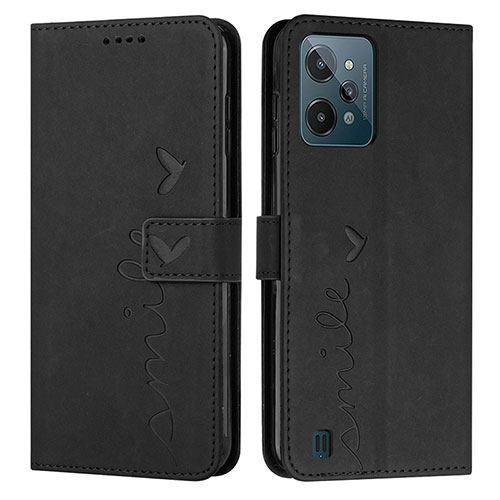 Leather Case Stands Flip Cover Holder Y03X for Realme C31 Black