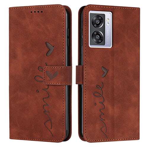 Leather Case Stands Flip Cover Holder Y03X for Realme Narzo 50 5G Brown