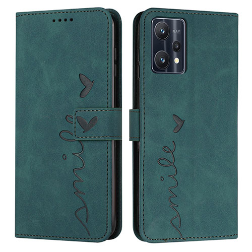 Leather Case Stands Flip Cover Holder Y03X for Realme Narzo 50 Pro 5G Green