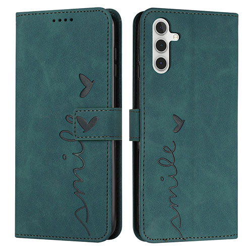 Leather Case Stands Flip Cover Holder Y03X for Samsung Galaxy A13 5G Green