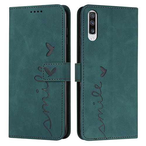 Leather Case Stands Flip Cover Holder Y03X for Samsung Galaxy A30S Green