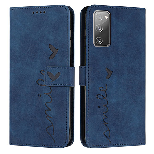 Leather Case Stands Flip Cover Holder Y03X for Samsung Galaxy S20 FE 4G Blue