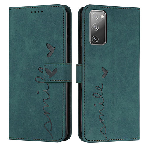 Leather Case Stands Flip Cover Holder Y03X for Samsung Galaxy S20 FE 4G Green