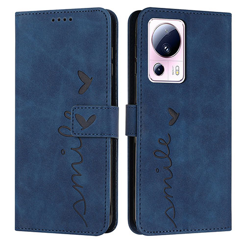 Leather Case Stands Flip Cover Holder Y03X for Xiaomi Civi 2 5G Blue