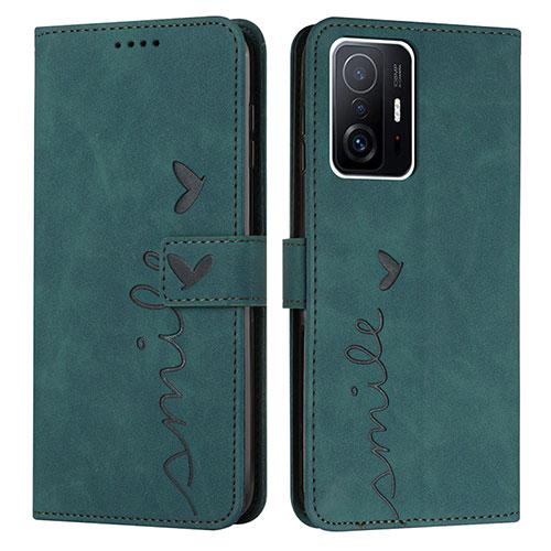 Leather Case Stands Flip Cover Holder Y03X for Xiaomi Mi 11T 5G Green