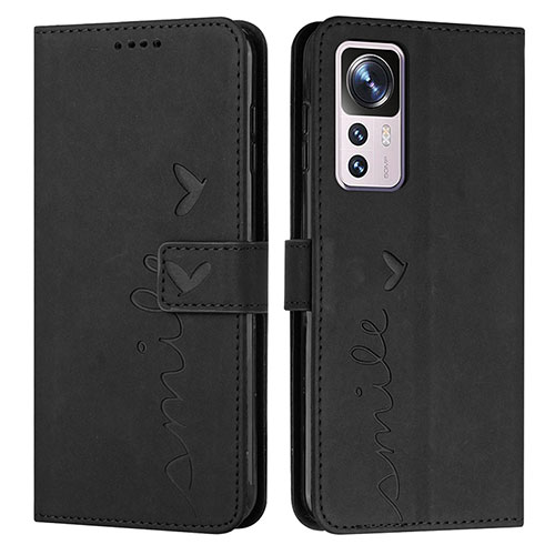 Leather Case Stands Flip Cover Holder Y03X for Xiaomi Mi 12T Pro 5G Black