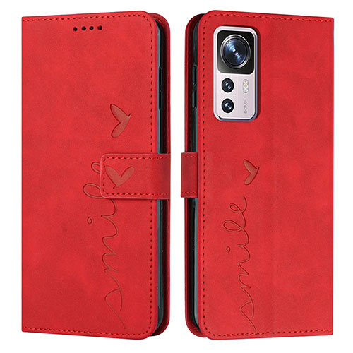 Leather Case Stands Flip Cover Holder Y03X for Xiaomi Mi 12T Pro 5G Red