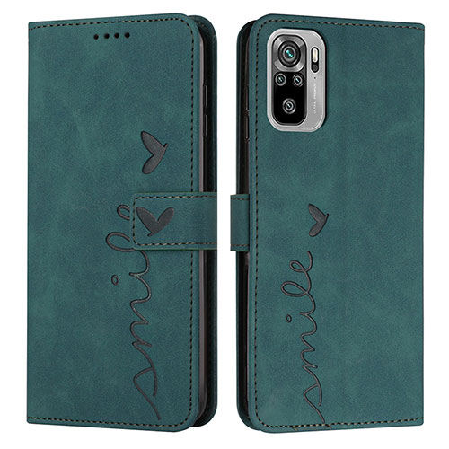 Leather Case Stands Flip Cover Holder Y03X for Xiaomi Poco M5S Green