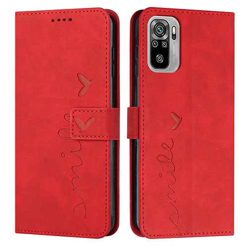 Leather Case Stands Flip Cover Holder Y03X for Xiaomi Poco M5S Red