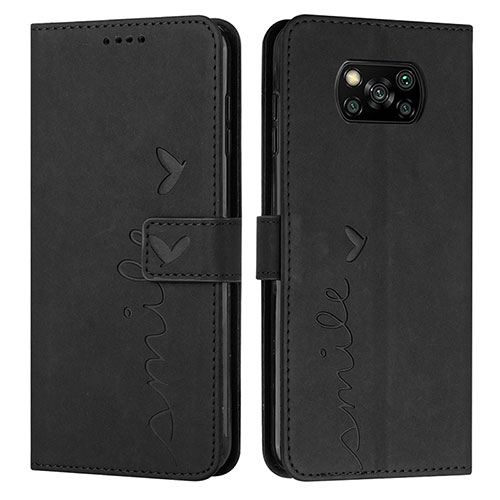 Leather Case Stands Flip Cover Holder Y03X for Xiaomi Poco X3 Pro Black