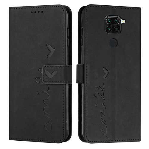 Leather Case Stands Flip Cover Holder Y03X for Xiaomi Redmi 10X 4G Black