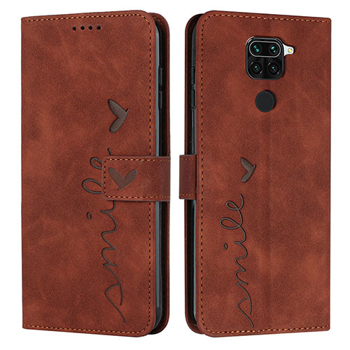 Leather Case Stands Flip Cover Holder Y03X for Xiaomi Redmi 10X 4G Brown