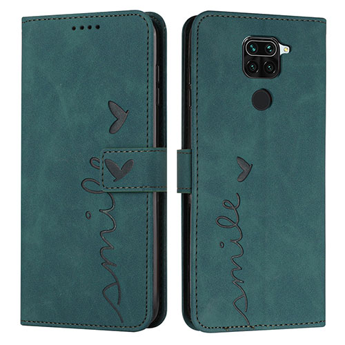 Leather Case Stands Flip Cover Holder Y03X for Xiaomi Redmi 10X 4G Green