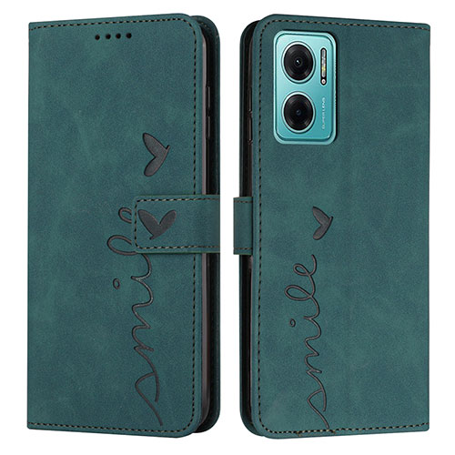 Leather Case Stands Flip Cover Holder Y03X for Xiaomi Redmi 11 Prime 5G Green