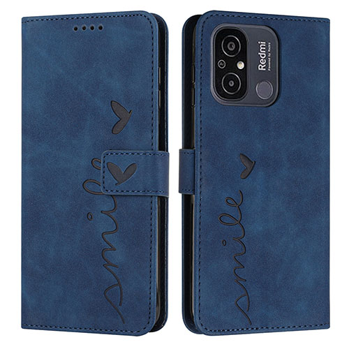 Leather Case Stands Flip Cover Holder Y03X for Xiaomi Redmi 12C 4G Blue