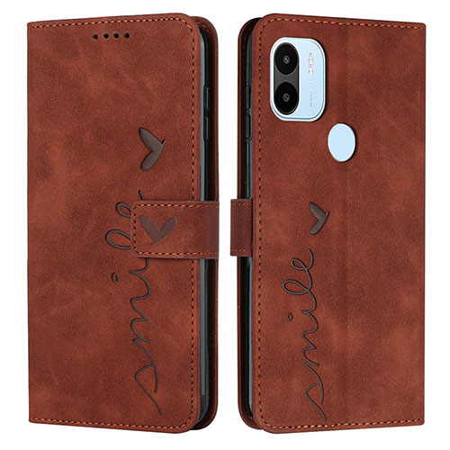 Leather Case Stands Flip Cover Holder Y03X for Xiaomi Redmi A1 Plus Brown