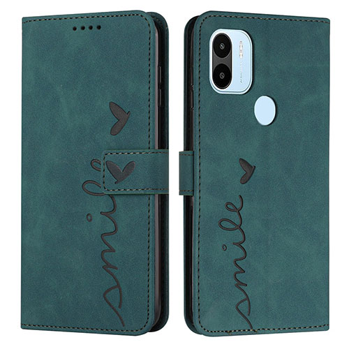 Leather Case Stands Flip Cover Holder Y03X for Xiaomi Redmi A1 Plus Green