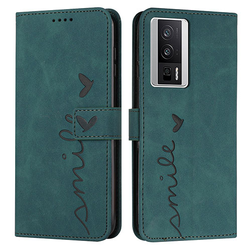 Leather Case Stands Flip Cover Holder Y03X for Xiaomi Redmi K60 5G Green