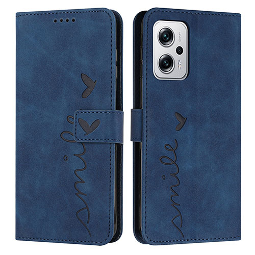 Leather Case Stands Flip Cover Holder Y03X for Xiaomi Redmi Note 11T Pro+ Plus 5G Blue