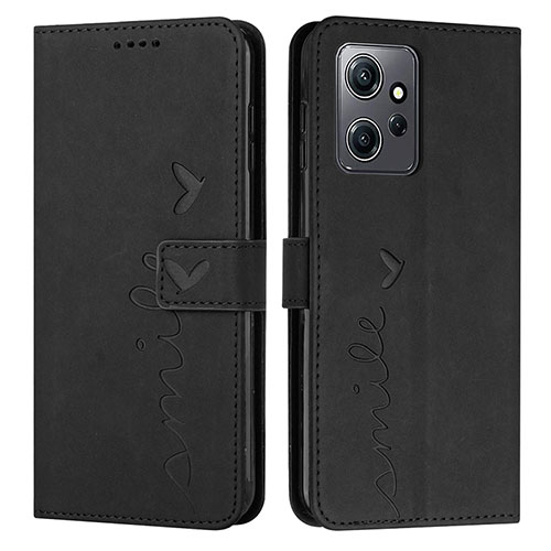 Leather Case Stands Flip Cover Holder Y03X for Xiaomi Redmi Note 12 4G Black