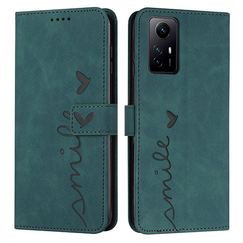 Leather Case Stands Flip Cover Holder Y03X for Xiaomi Redmi Note 12S Green