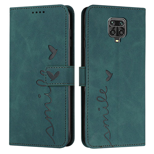 Leather Case Stands Flip Cover Holder Y03X for Xiaomi Redmi Note 9S Green