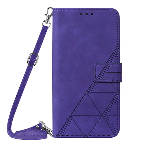 Leather Case Stands Flip Cover Holder Y04B for Samsung Galaxy A24 4G Purple