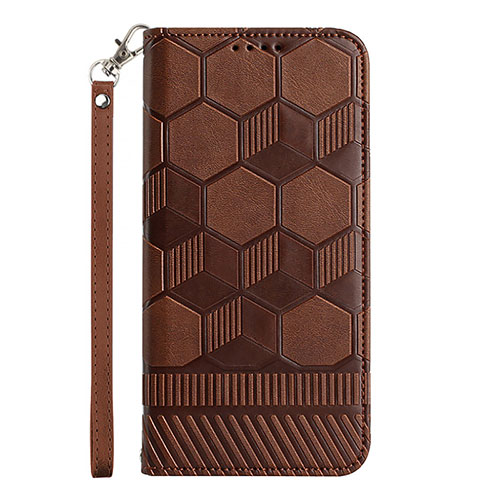 Leather Case Stands Flip Cover Holder Y04B for Samsung Galaxy A53 5G Brown