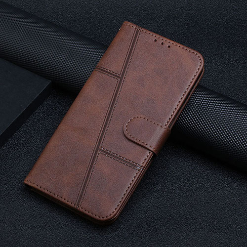 Leather Case Stands Flip Cover Holder Y04X for Google Pixel 6a 5G Brown