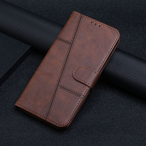 Leather Case Stands Flip Cover Holder Y04X for Google Pixel 7 5G Brown