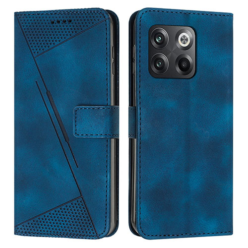 Leather Case Stands Flip Cover Holder Y04X for OnePlus 10T 5G Blue