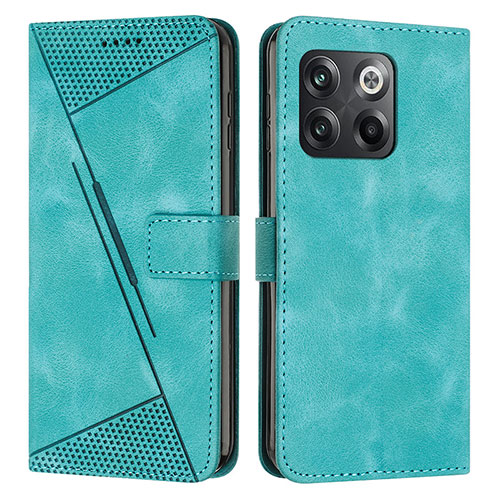 Leather Case Stands Flip Cover Holder Y04X for OnePlus 10T 5G Green