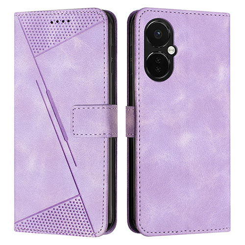 Leather Case Stands Flip Cover Holder Y04X for OnePlus Nord CE 3 Lite 5G Purple