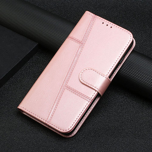 Leather Case Stands Flip Cover Holder Y04X for Oppo Reno10 Pro+ Plus 5G Rose Gold