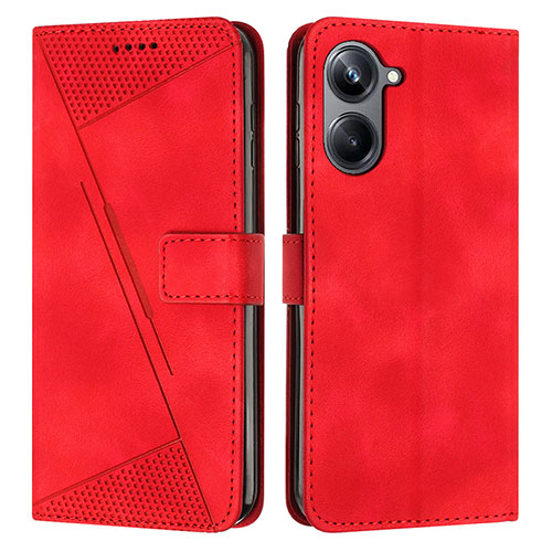 Leather Case Stands Flip Cover Holder Y04X for Realme 10 Pro 5G Red