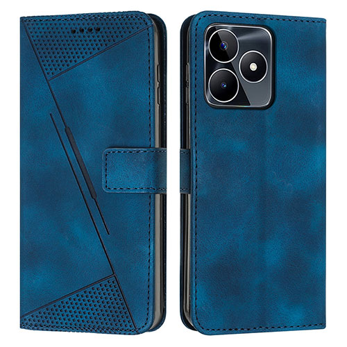 Leather Case Stands Flip Cover Holder Y04X for Realme C51 Blue