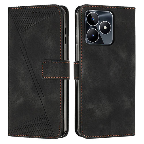 Leather Case Stands Flip Cover Holder Y04X for Realme Narzo N53 Black