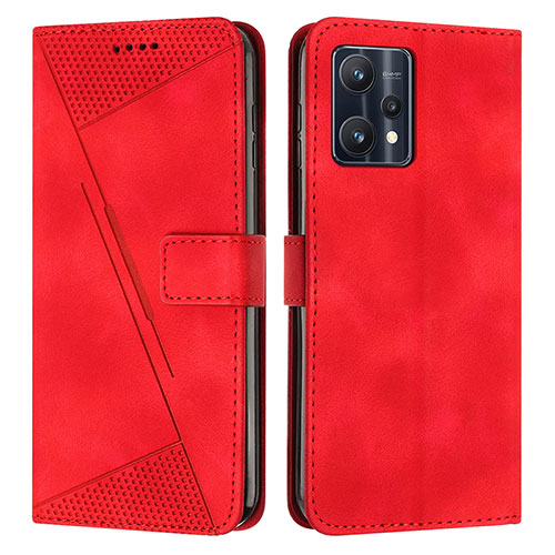 Leather Case Stands Flip Cover Holder Y04X for Realme Q5 5G Red