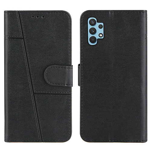 Leather Case Stands Flip Cover Holder Y04X for Samsung Galaxy A32 4G Black