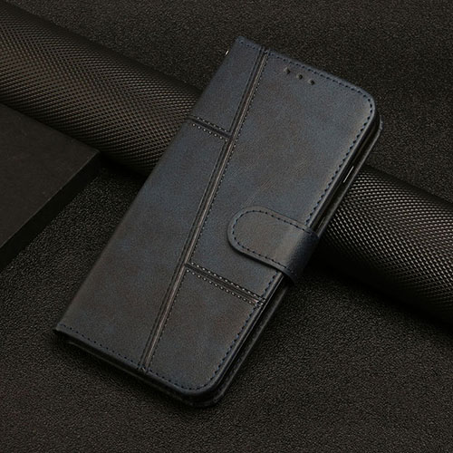 Leather Case Stands Flip Cover Holder Y04X for Samsung Galaxy M02s Blue