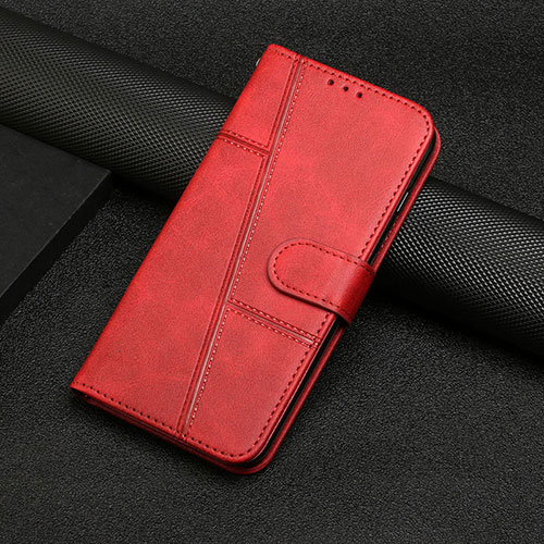 Leather Case Stands Flip Cover Holder Y04X for Samsung Galaxy M02s Red